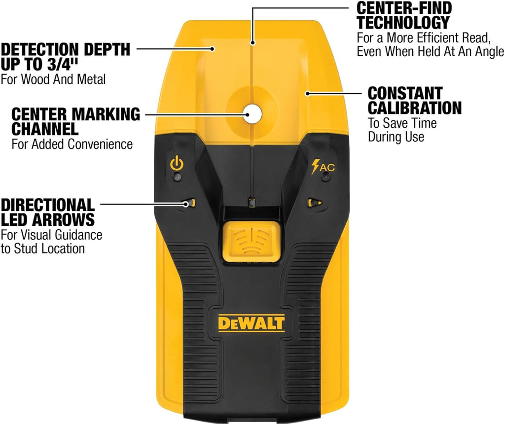 DEWALT Stud Finder, 3/4‰۝, Locate Framing Studs Efficiently with LED Arrows