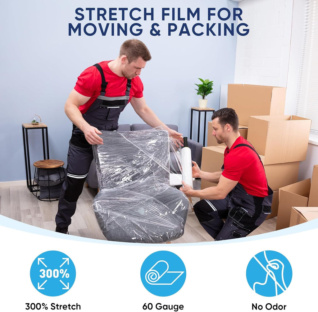 TICONN Stretch Wrap Stretch Film Roll, 1000ft Industrial Strength 15 inch
