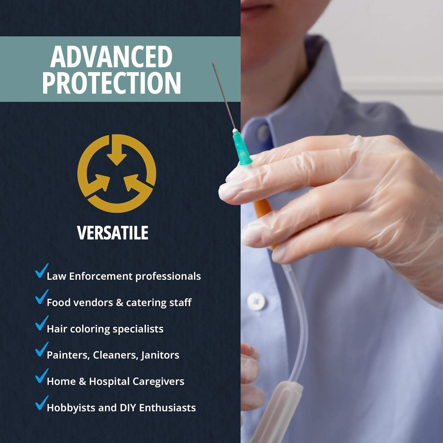 MED PRIDE Disposable Medical Grade Vinyl Exam Gloves, Latex & Powder Free