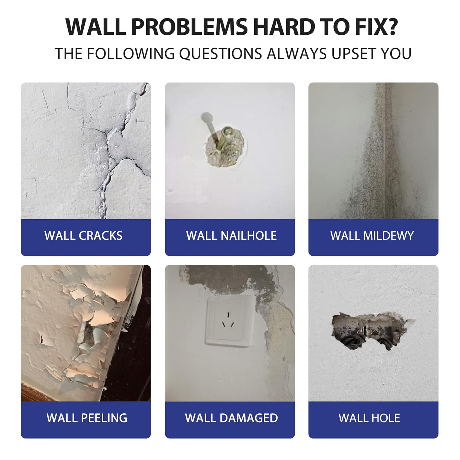Drywall Repair Kit,2 Pack Wall Mending Agent,Wall Spackle with Scraper, Wall