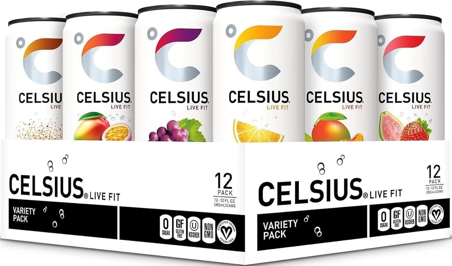 CELSIUS Assorted Flavors Official Variety Pack, Functional Essential Energy
