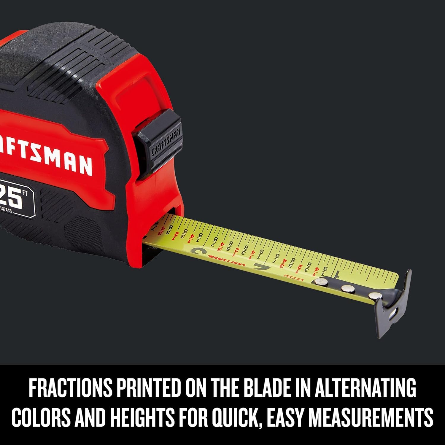 CRAFTSMAN 25-Ft Tape Measure with Fraction Marketing, Retractable