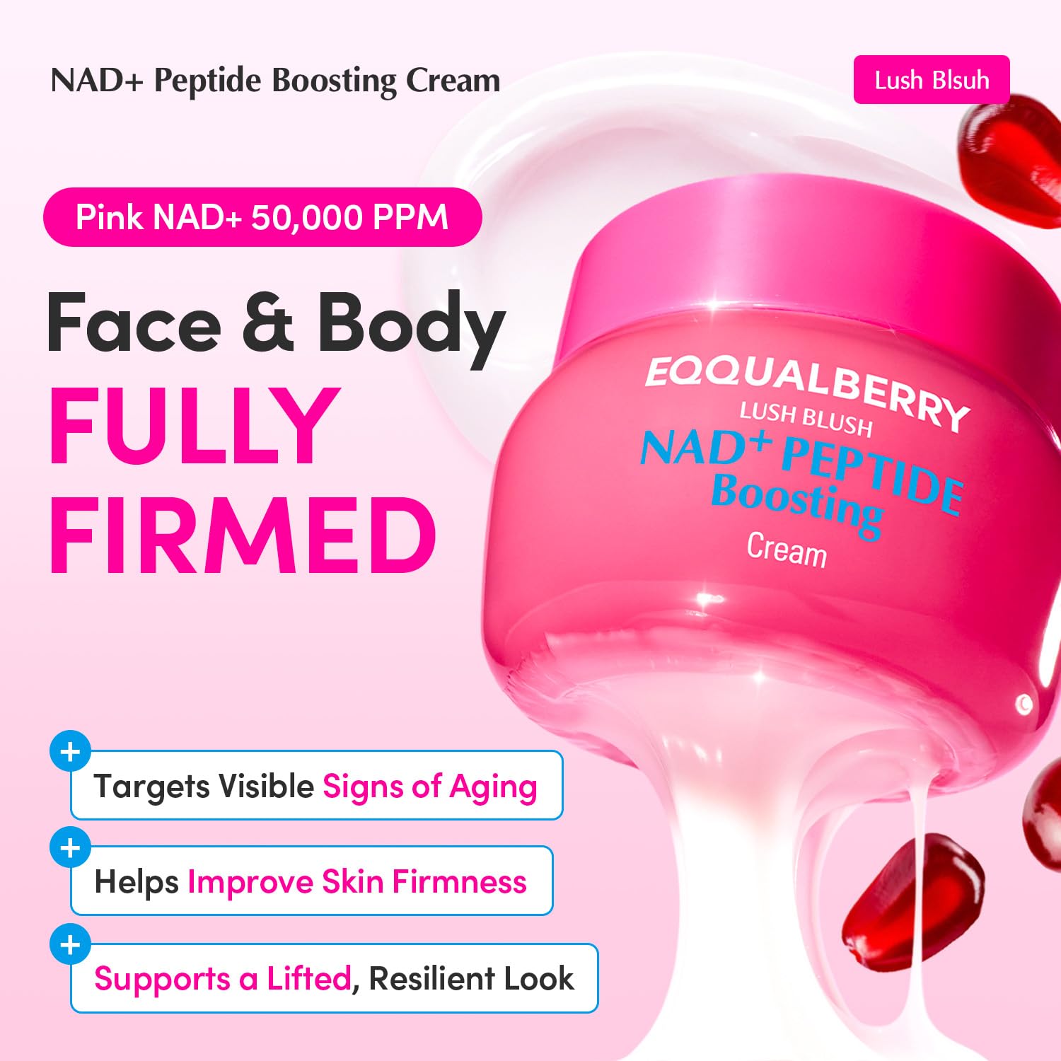 EQQUALBERRY NAD+ Peptide Boosting Cream ‰ÛÒ NAD+ 5% & 13 Peptides Anti-Aging