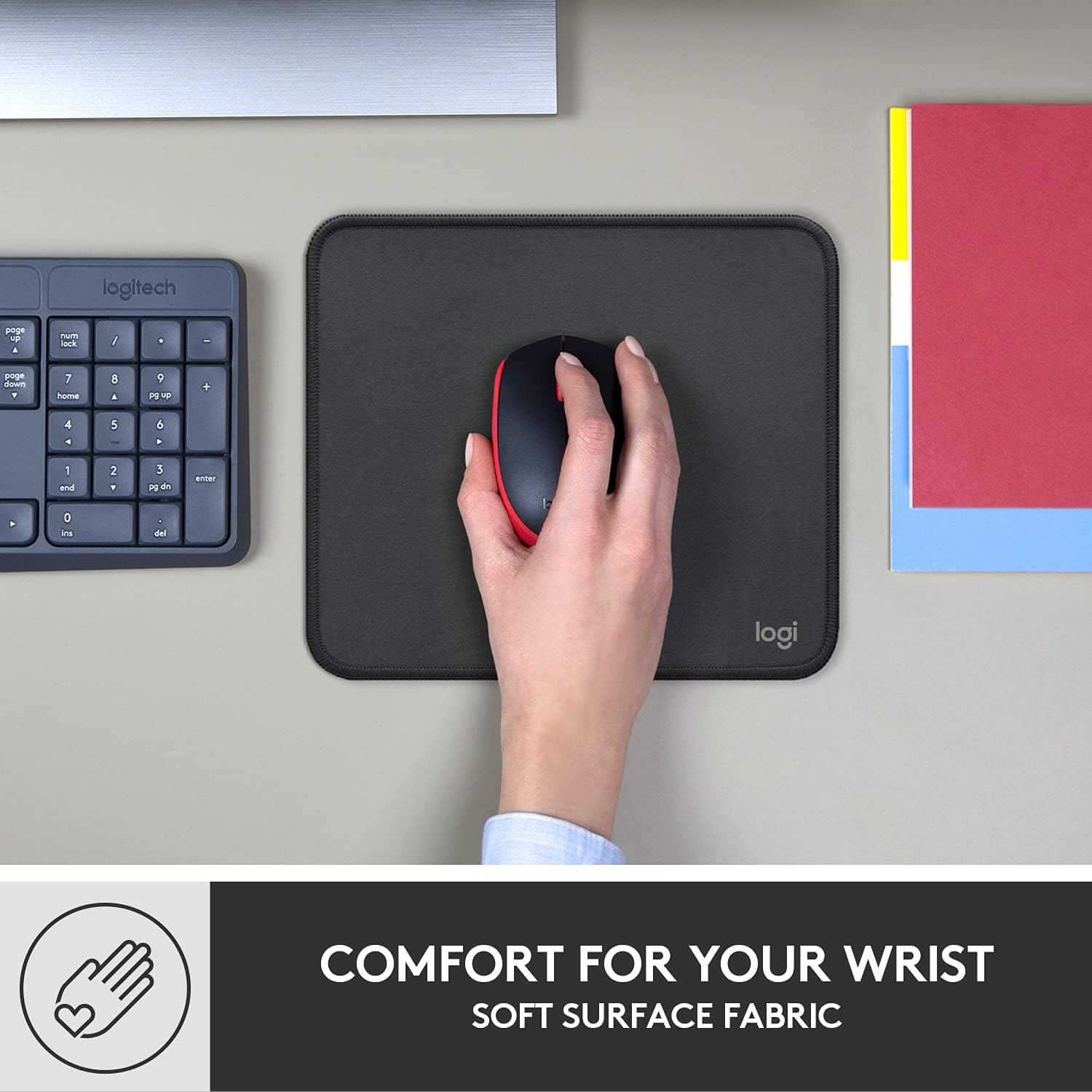 Logitech Mouse Pad - Studio Series, Computer Mouse Mat with Anti-Slip Rubber