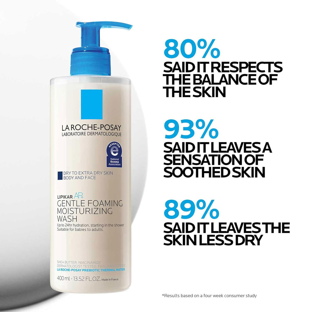 La Roche-Posay Lipikar AP+ Gentle Foaming Moisturizing Wash, Shea Butter +
