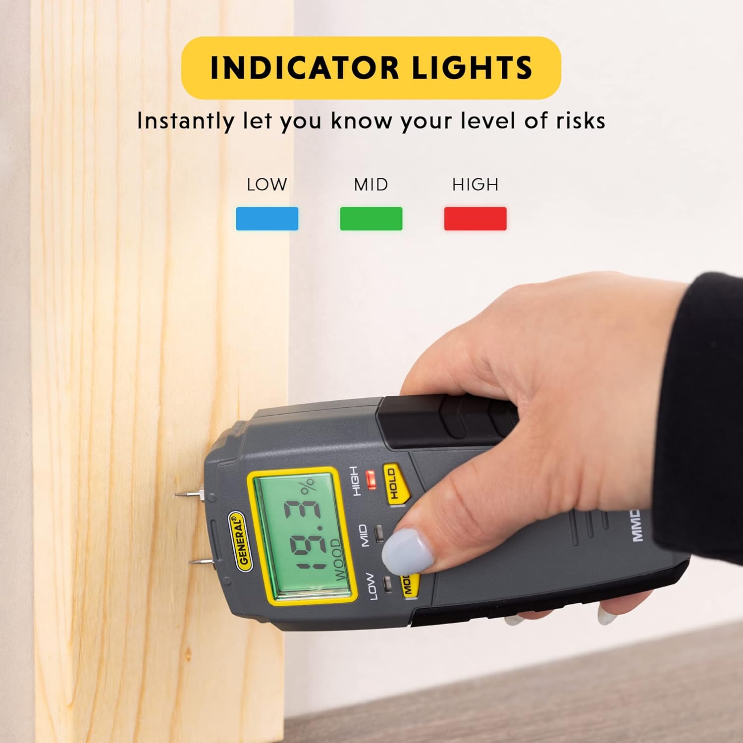 General Tools MMD4E Digital Moisture Meter, Water Leak Detector, Moisture