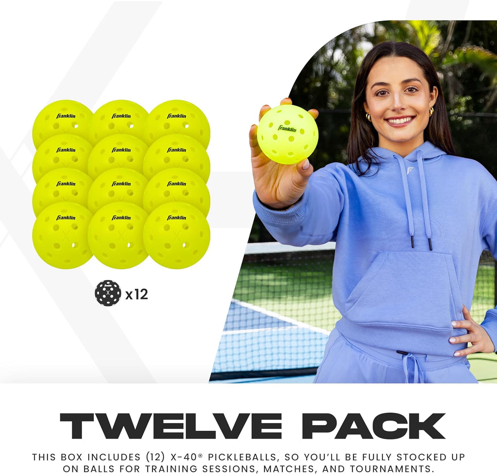 Franklin Sports X-40 Outdoor Pickleballs - Official Ball of USA Pickleball