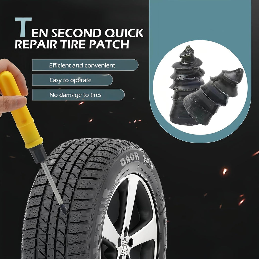 60 PCS Tire Repair Rubber Nail, Vacuum Tire Repair Kits Spiral Rubber Screws