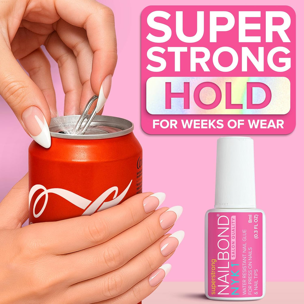 Super Strong Nail Glue for Press On Nails, Nail Tips & Acrylic Nails (8ml)