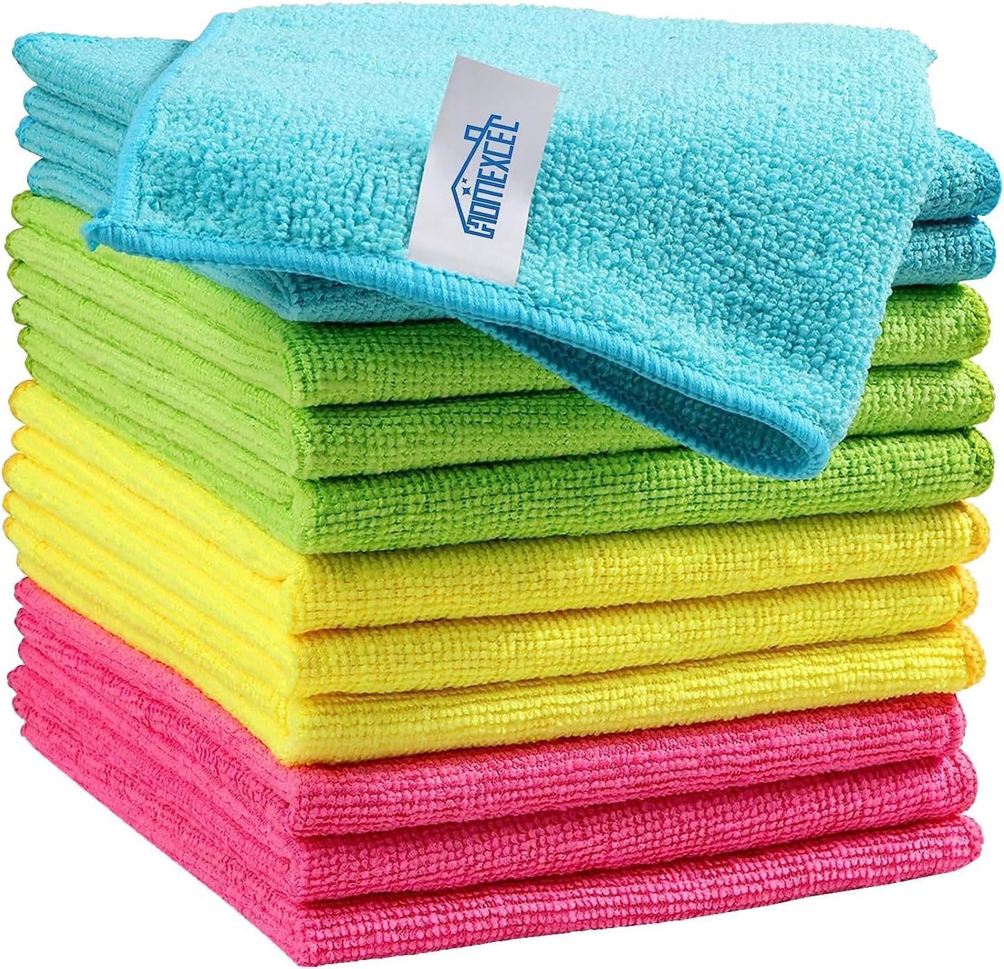 HOMEXCEL Microfiber Cleaning Cloth,12 Pack Cleaning Rags, Cleaning Towels