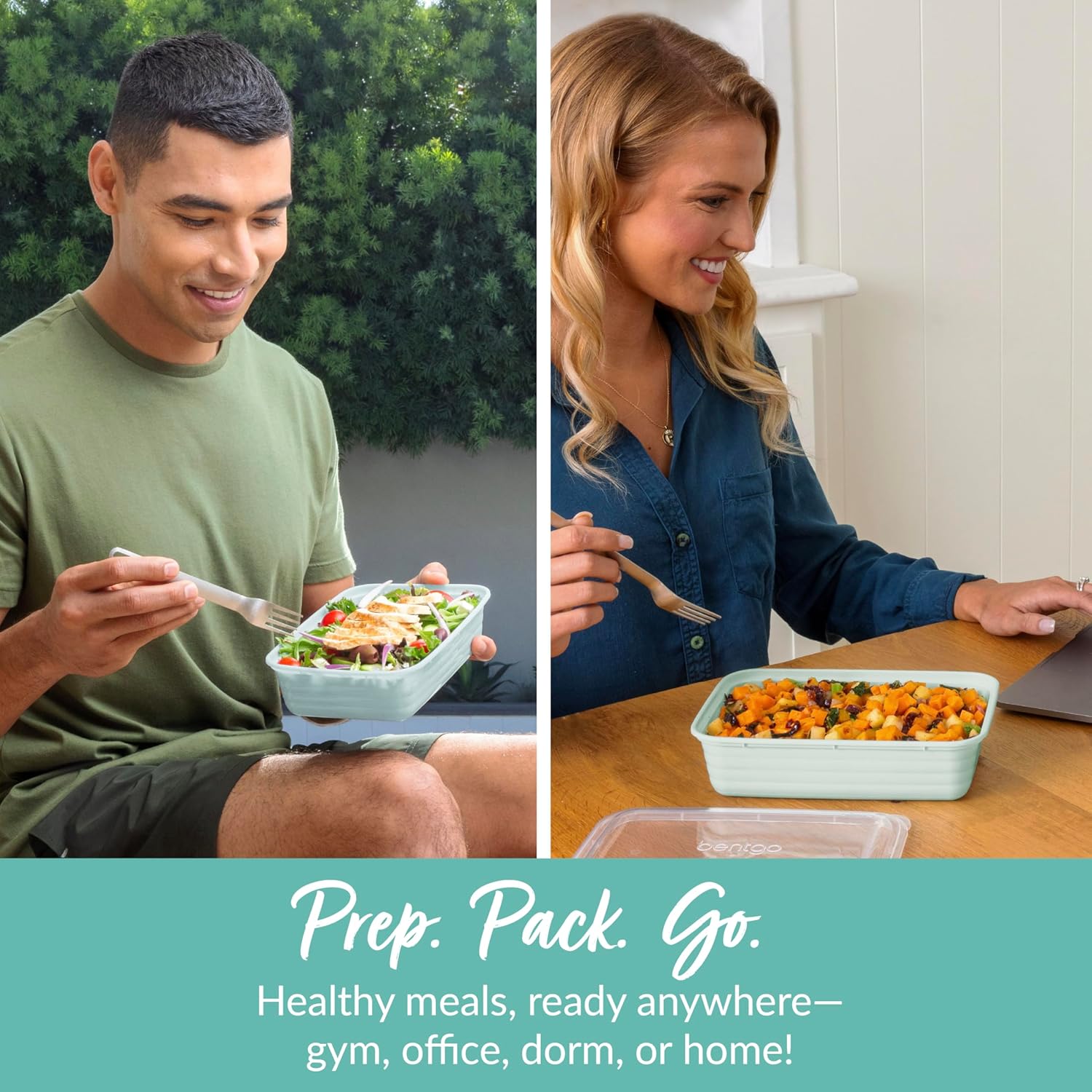 Bentgo Prep - 20-Piece 1-Compartment Reusable Meal Prep Containers with Lids