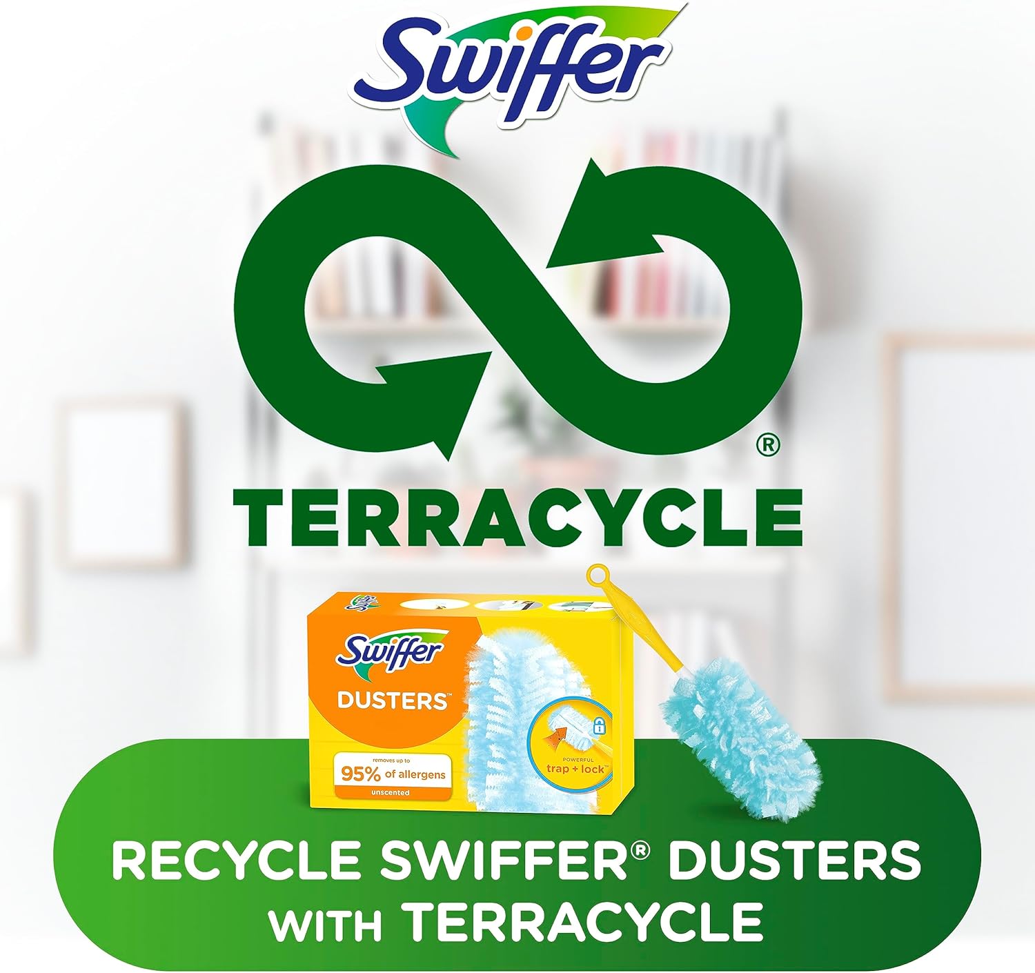 Swiffer Dusters Starter Kit, Kit Includes 1 Handle and 5 Dusters
