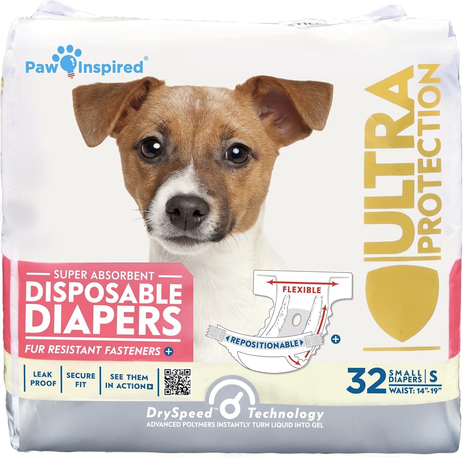 Paw Inspired 32ct Disposable Dog Diapers