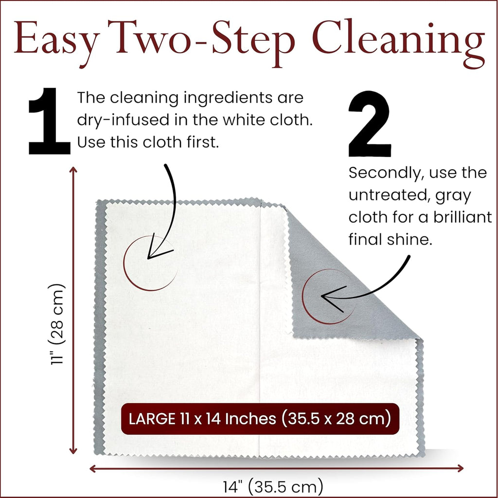 Pro Size Polishing Cleaning Cloth Made in USA for Gold, Silver, Platinum.