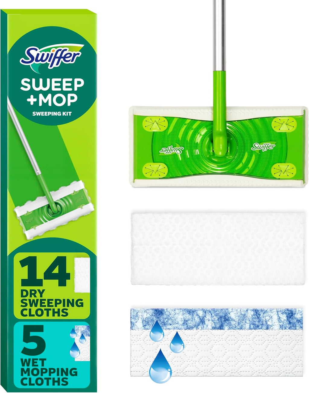 Swiffer Sweeper 2-in-1 Mops for Floor Cleaning, Dry and Wet Multi Surface