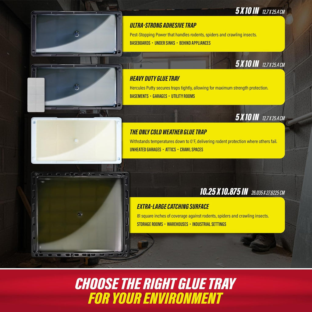 Catchmaster Rat, Snake and Mouse Traps 10Pk, Large Bulk Glue Rat Traps for