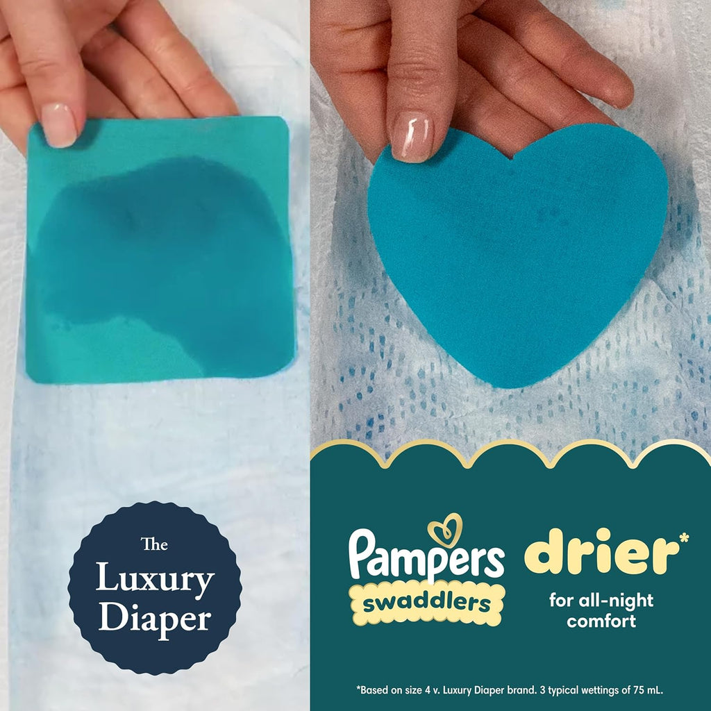 Pampers Swaddlers Diapers, Size 4 (15-34 lbs), 150 Count, Absorbent, Keeps