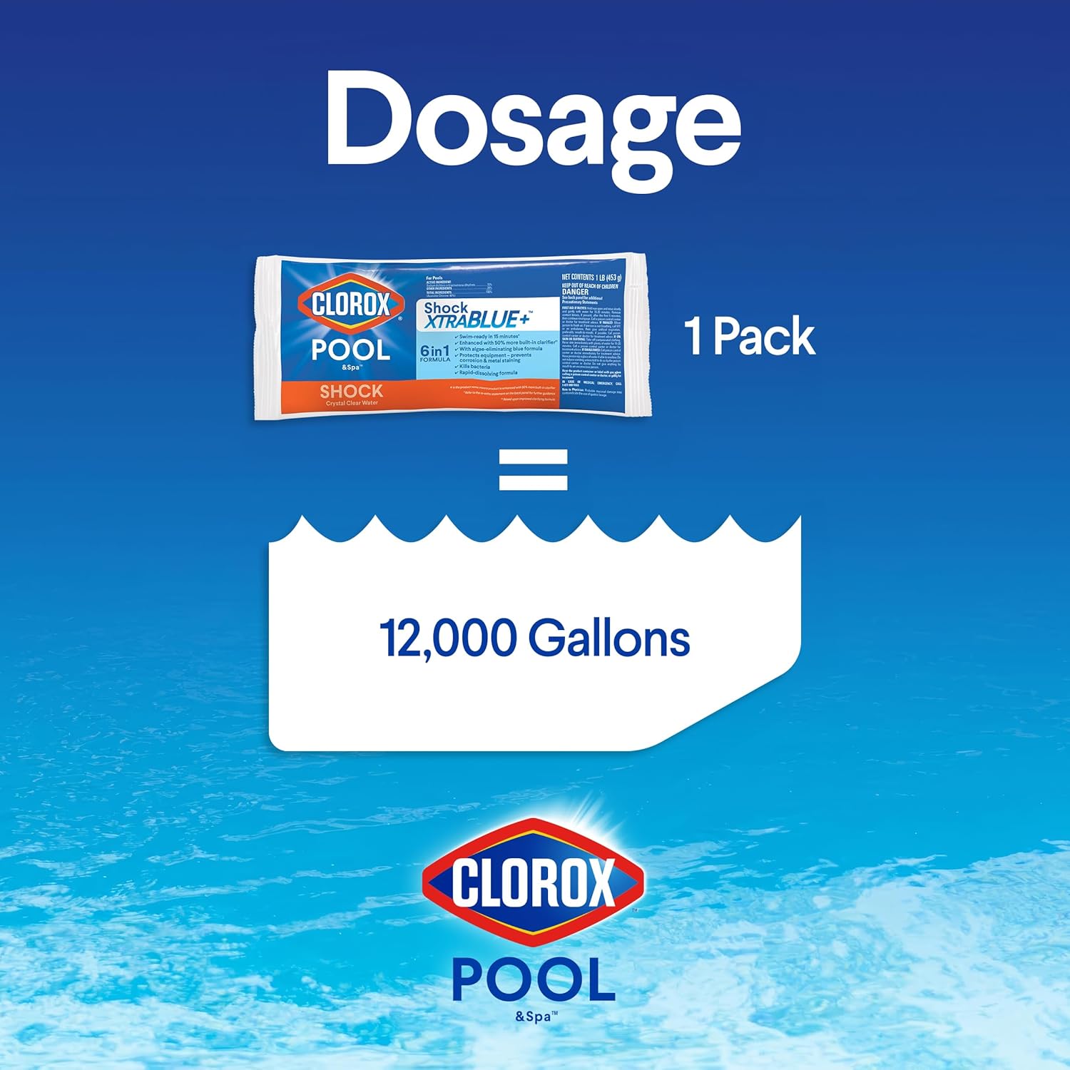Cloroxå¨ Pool&Spa‰ã¢ Shock XTRABLUEå¨ Plus, Kills Bacteria & Algae in