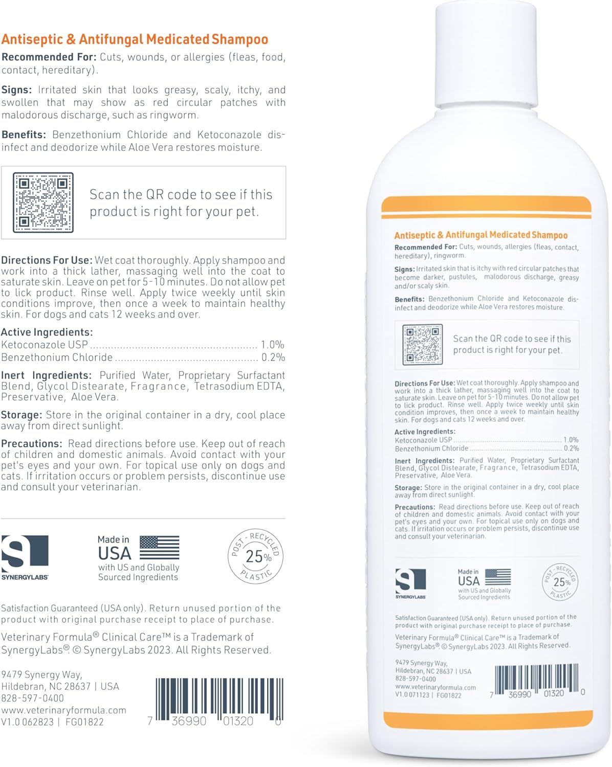 Veterinary Formula Clinical Care Antiseptic and Antifungal Medicated Shampoo