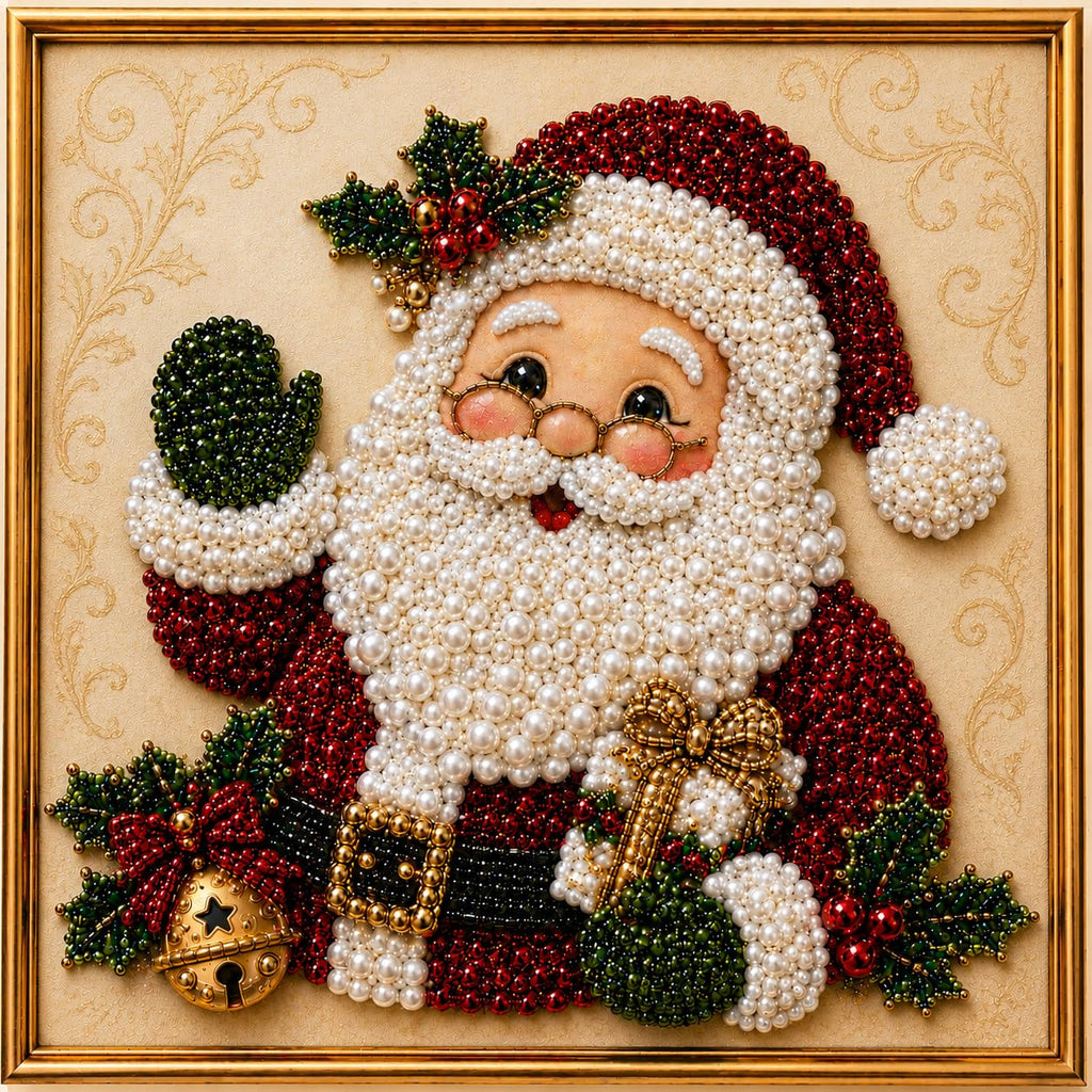 LJSCQF DIY Christmas Pearl Diamond Painting Art Kit with Frame, Home Wall