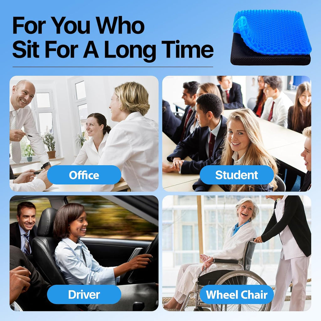Gel Seat Cushion, Cooling seat Cushion (Super Large & Thick), Breathable