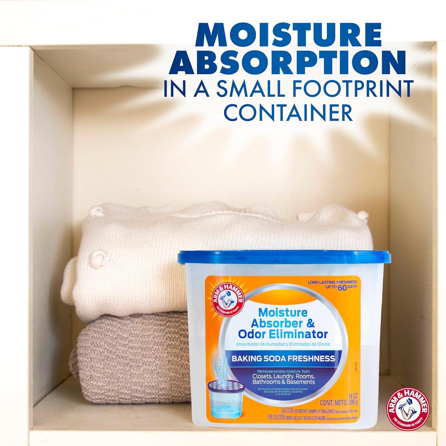 Arm & Hammer Fragrance Free Refillable Moisture Absorber and Odor Eliminator