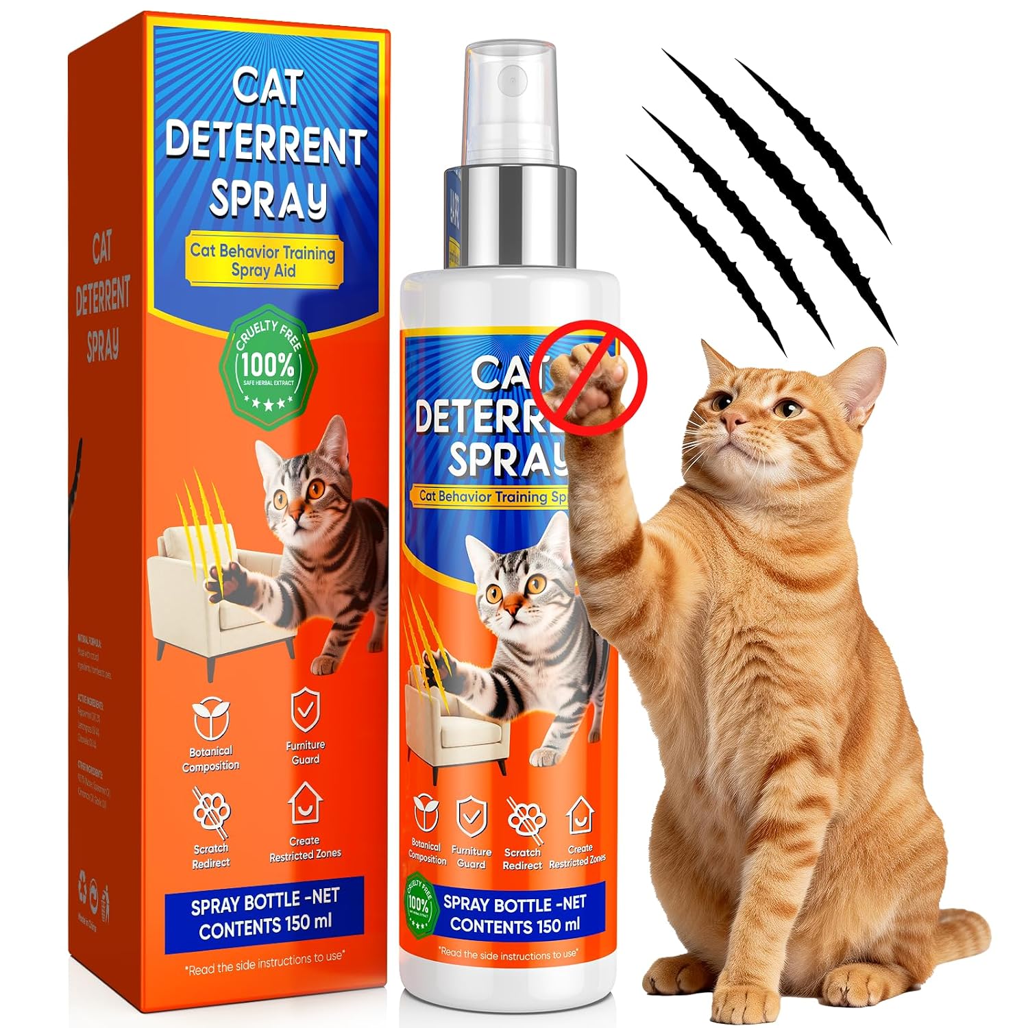 Cat Deterrent Spray, Cat Deterrent for Furniture Protection, Pee Spraying
