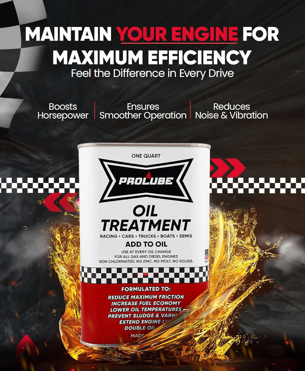 Prolube Oil Treatment - Engine Oil Additive for Gas & Diesel Engines