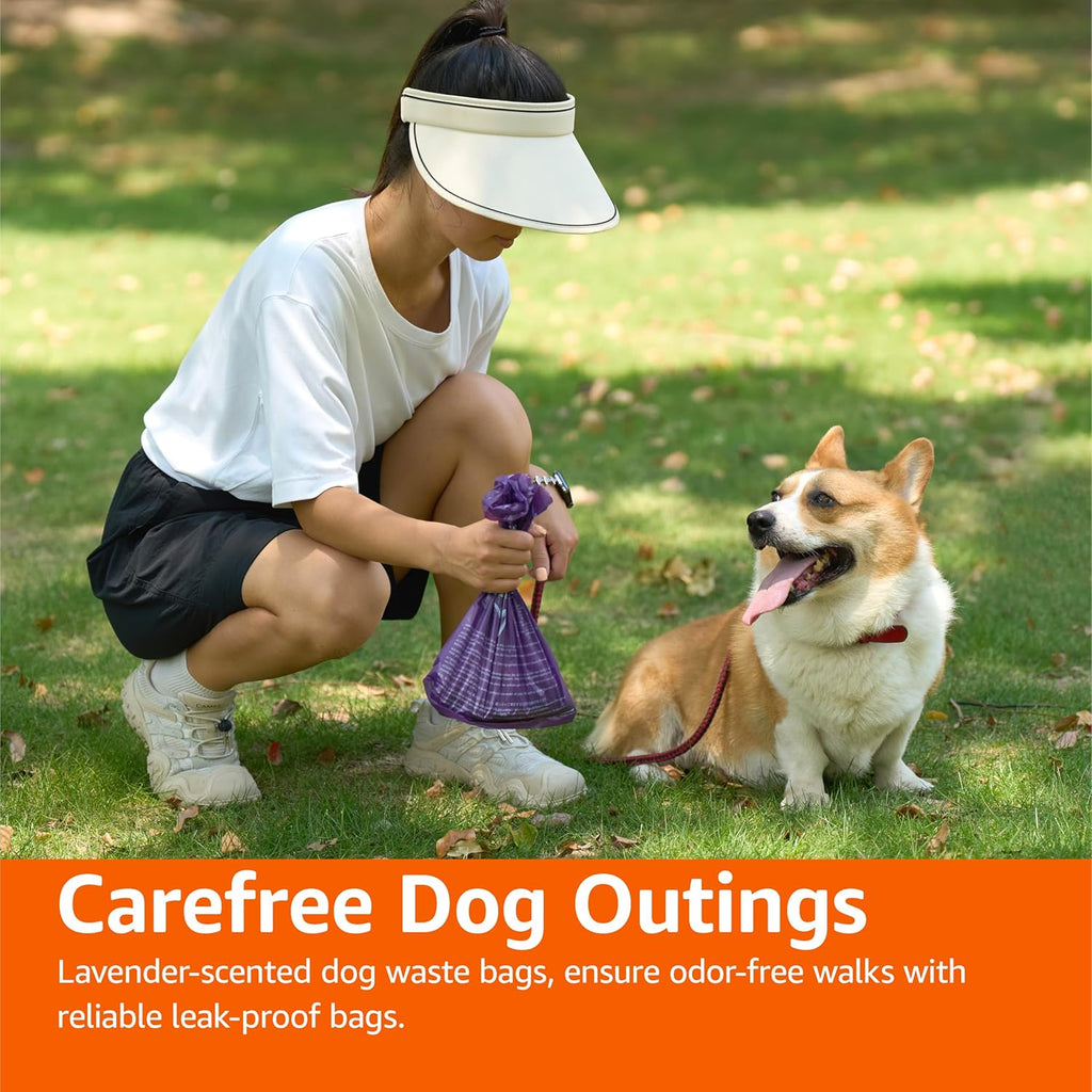 Amazon Basics Premium Lavender Scented Standard Dog Waste Bags, 300 Count (15