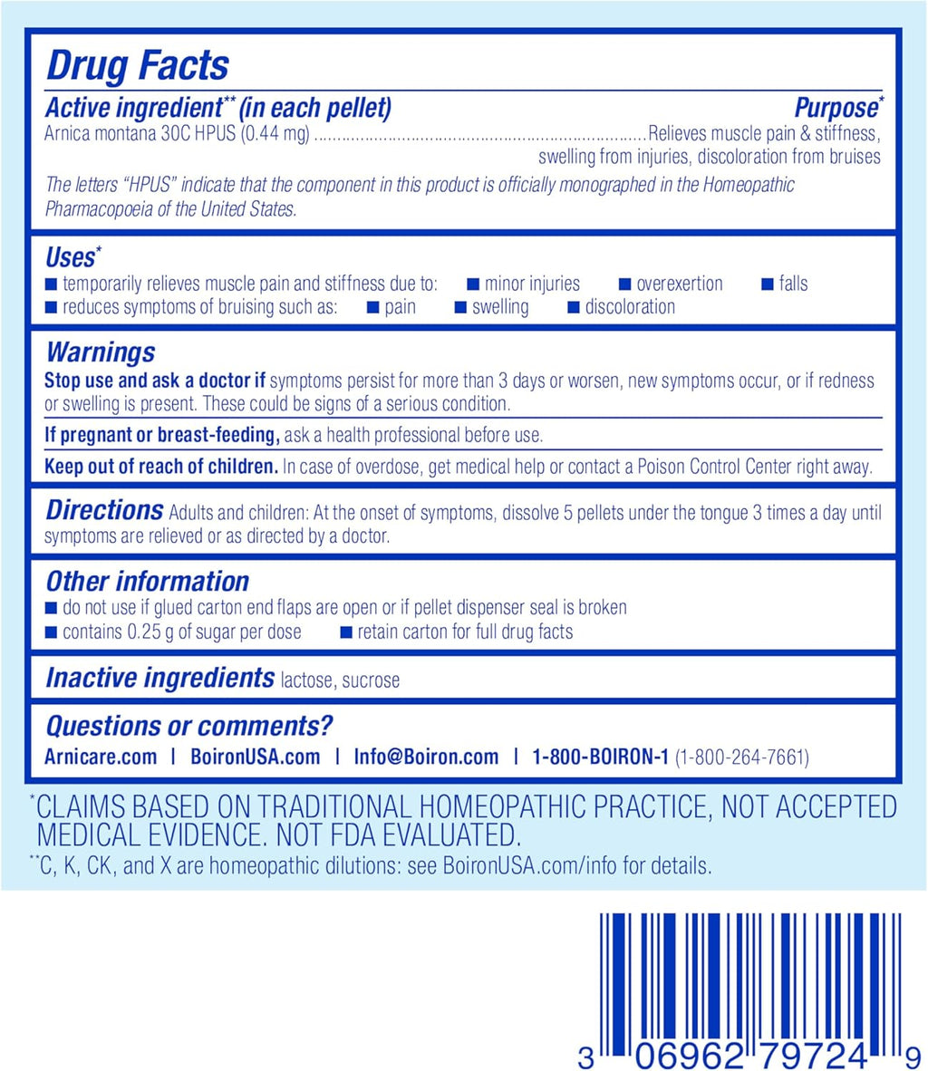 Boiron Arnica Montana 30C Homeopathic Medicine for Relief from Muscle Pain