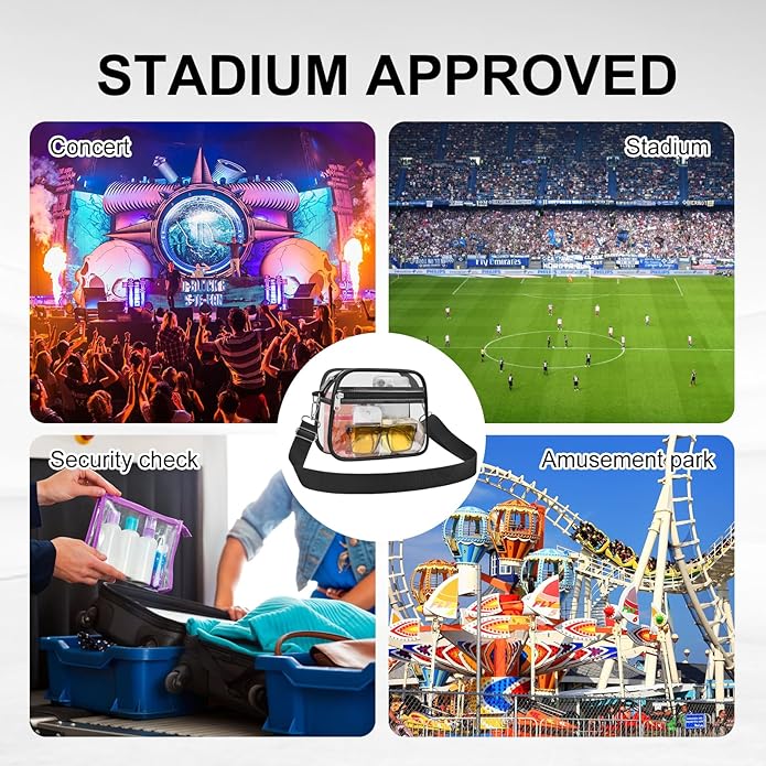 Clear Bag for Stadium Events Clear Sports Fan Handbags Purses with Adjustbale