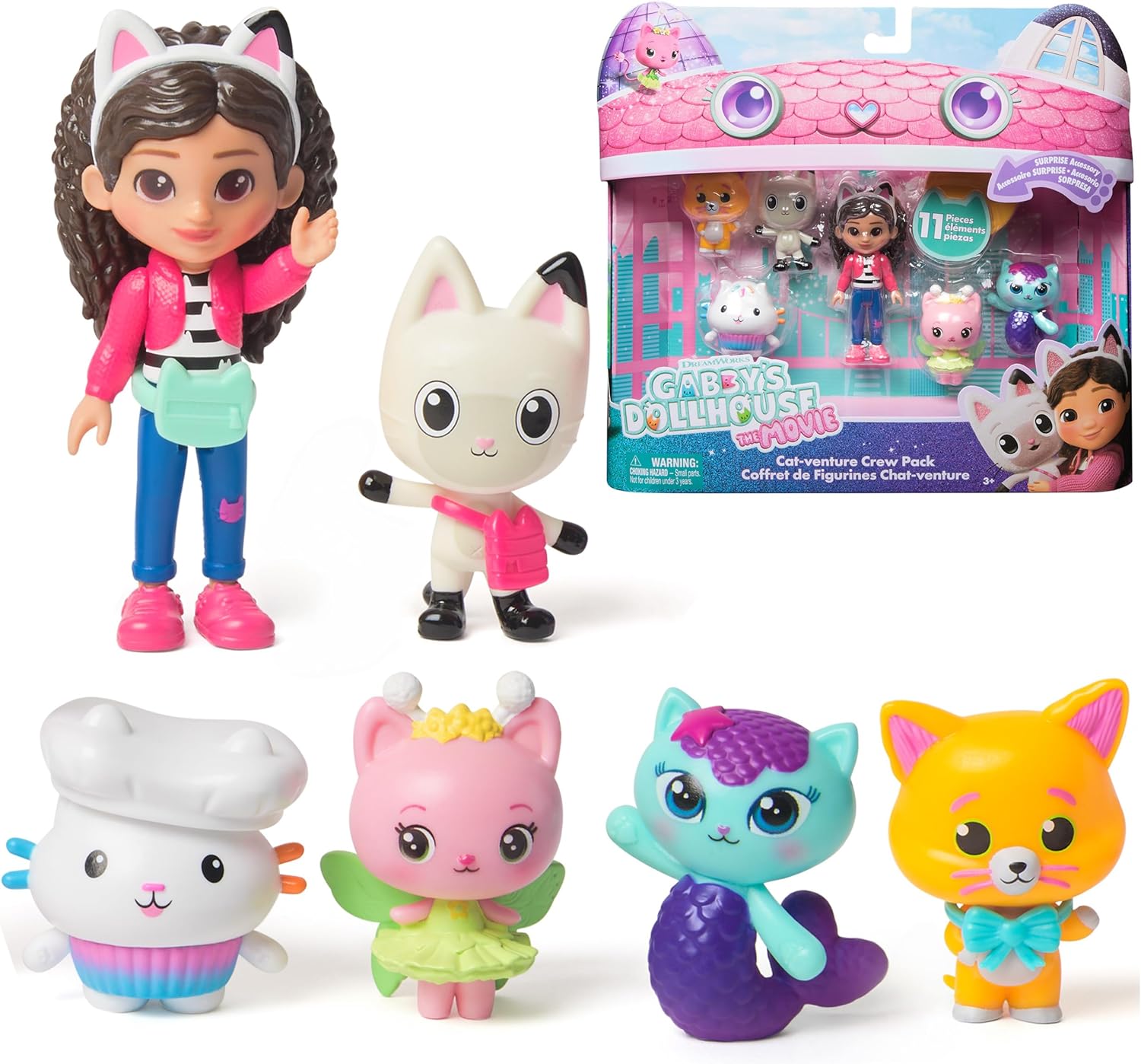 DreamWorks GABBY'S Dollhouse The Movie, Cat-Venture Crew Pack, 11-Piece Toy