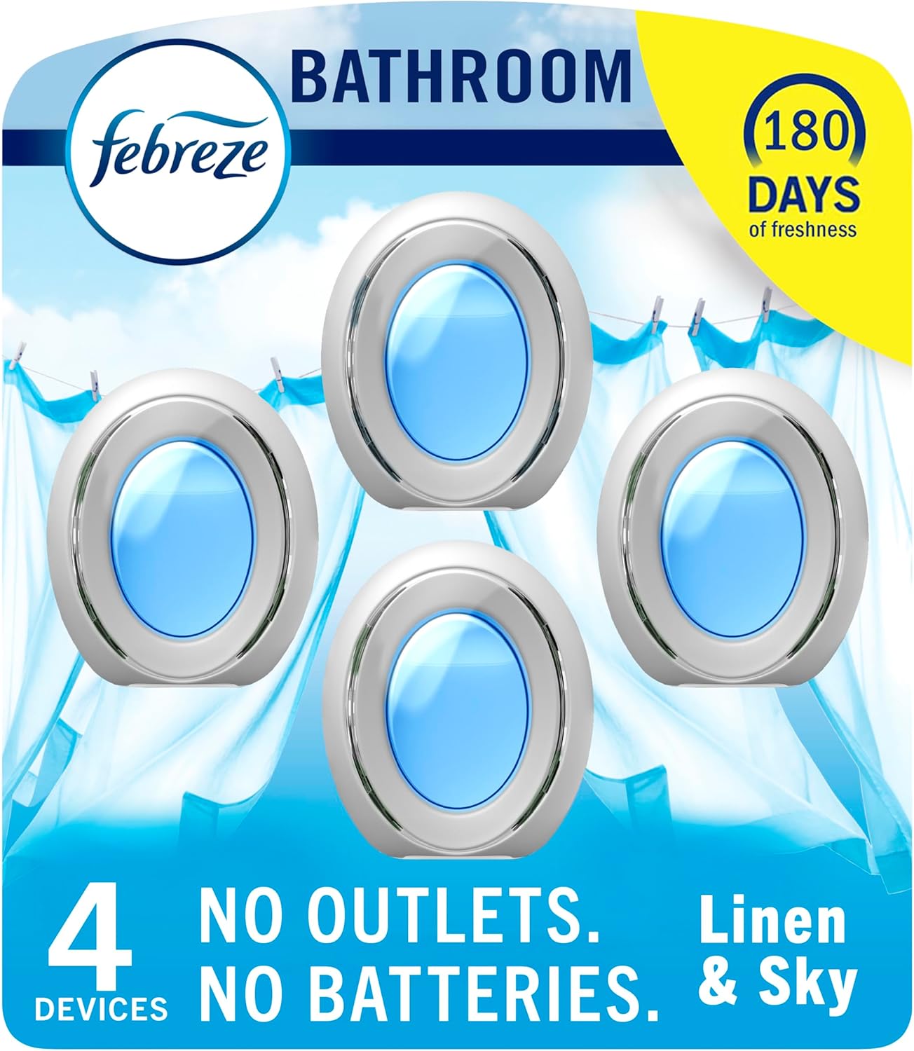 Febreze Bathroom Air Freshener Odor-Fighting for Small Spaces Scented Plug In