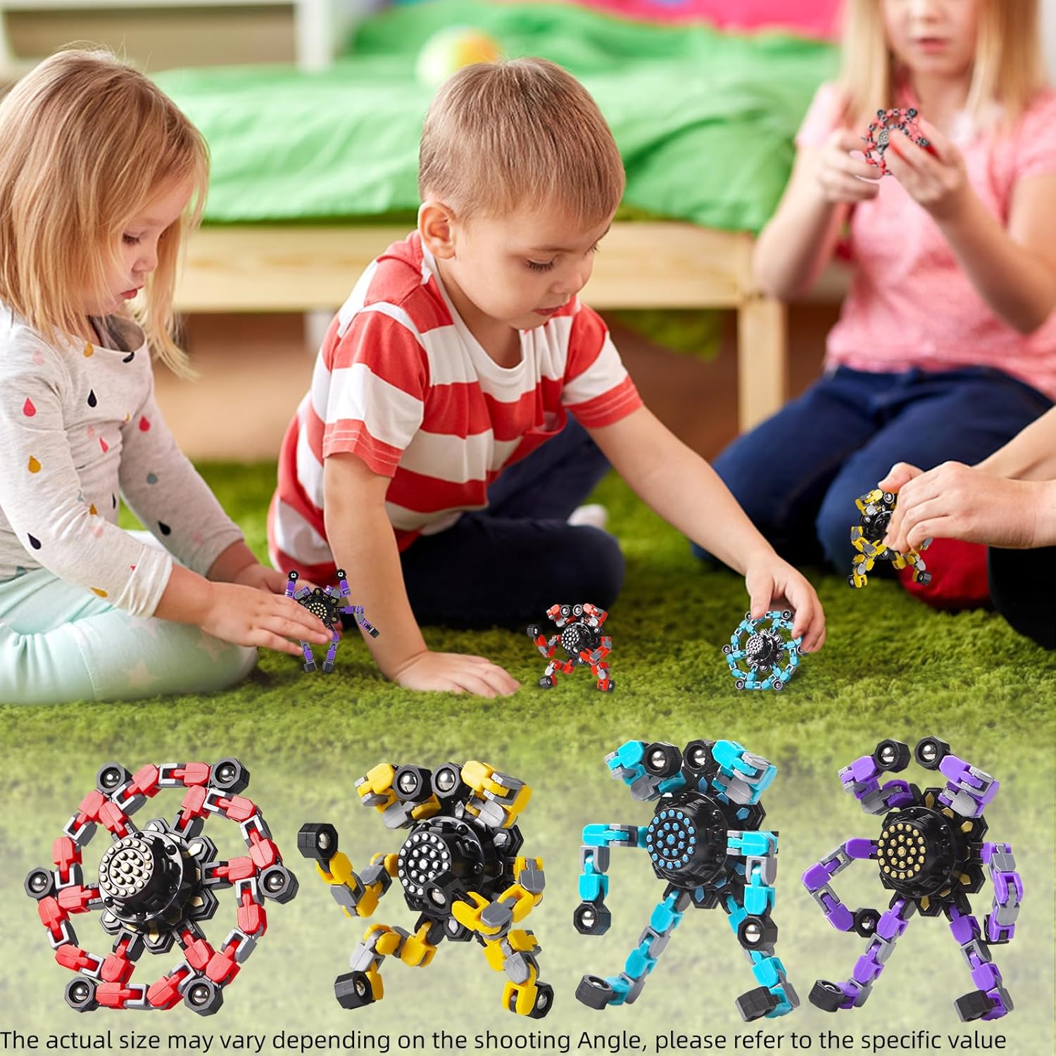 Gokeey Transformable Fidget Spinners Toys 4 Pcs for Kids and Adults Stress