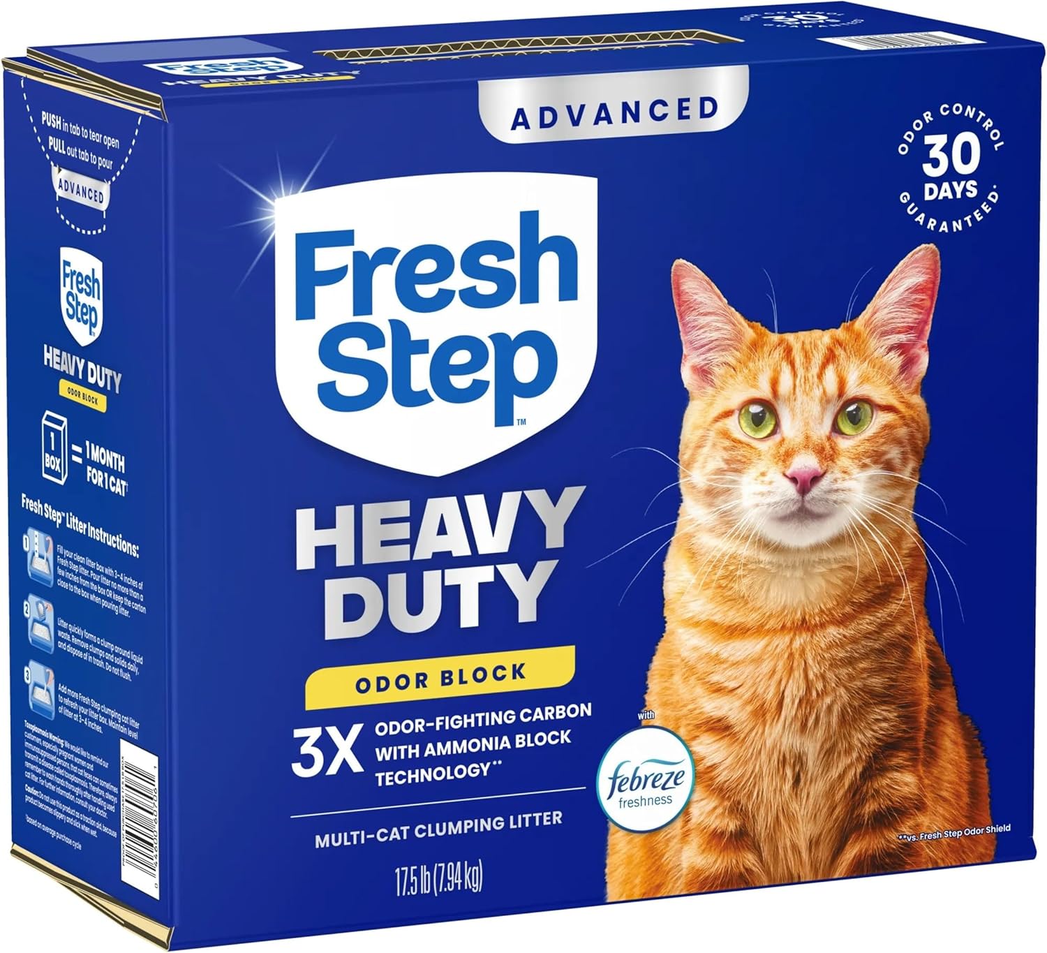 Fresh Step Heavy Duty Odor Block Advanced Multi Cat Clumping Litter with