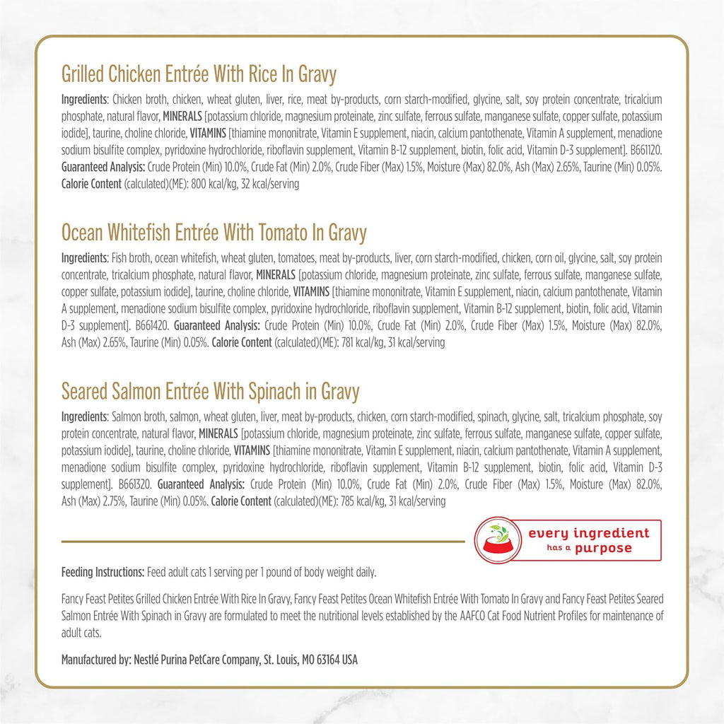 Purina Fancy Feast Gourmet Wet Cat Food Variety Pack, Petites Gravy