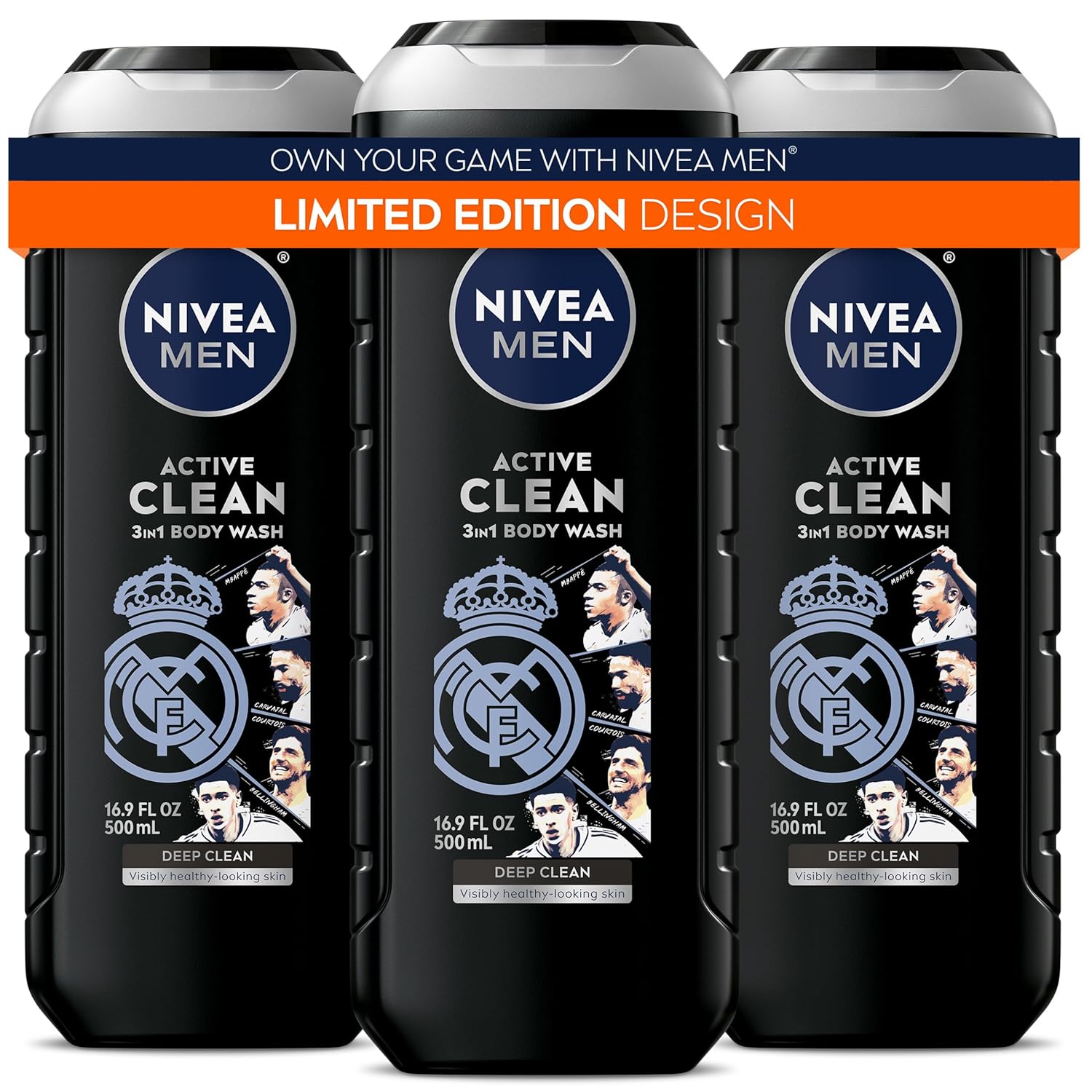 NIVEA MEN Real Madrid Limited Edition Design Active Clean Body Wash with