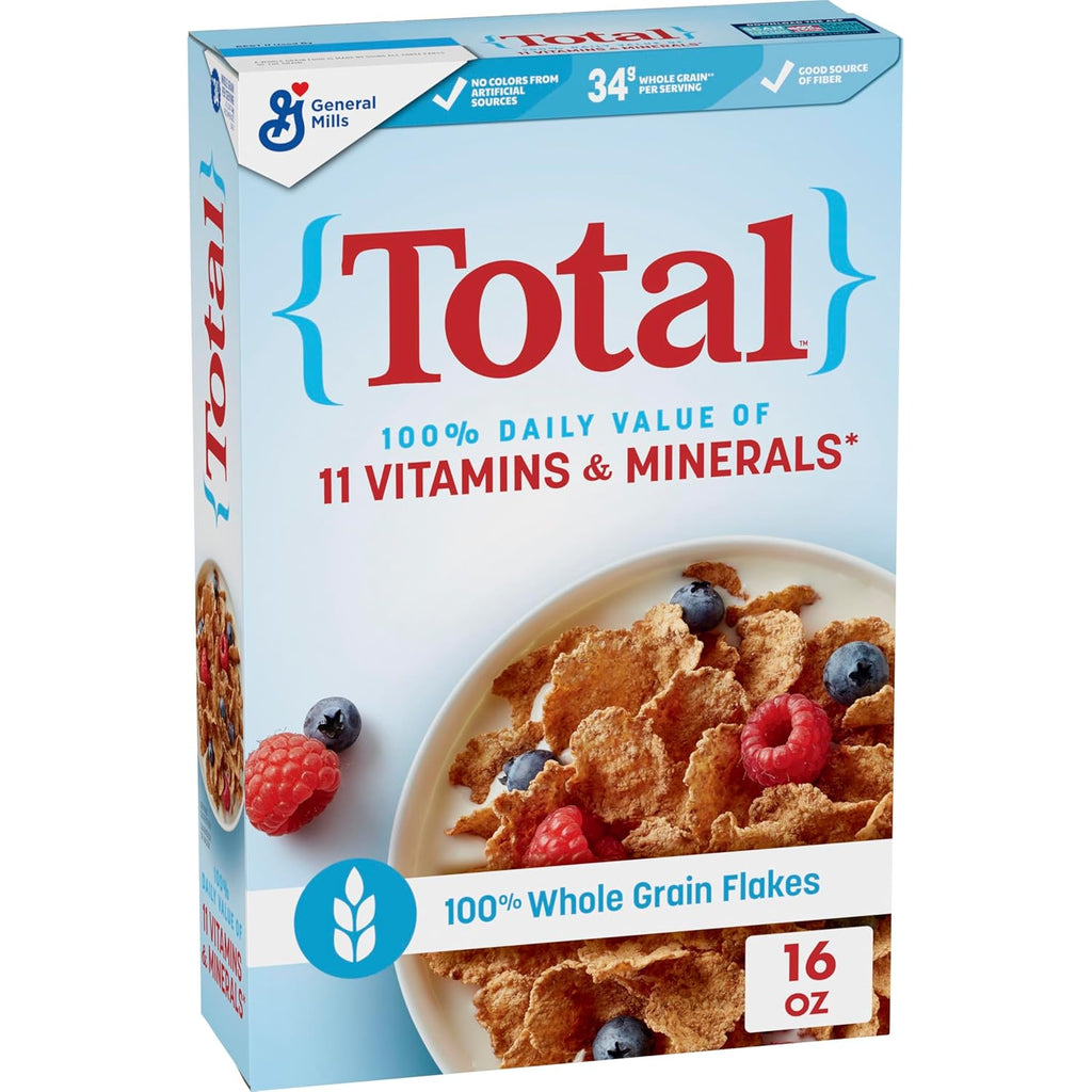 Total Breakfast Cereal, 100% Daily Value of 11 Vitamins and Minerals, Whole
