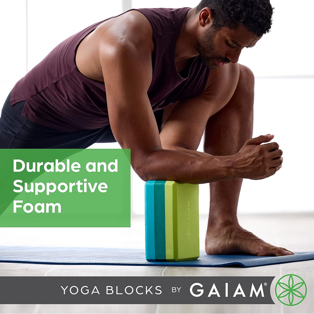 Gaiam Yoga Block - Supportive Latex-Free Eva Foam - Soft Non-Slip Surface
