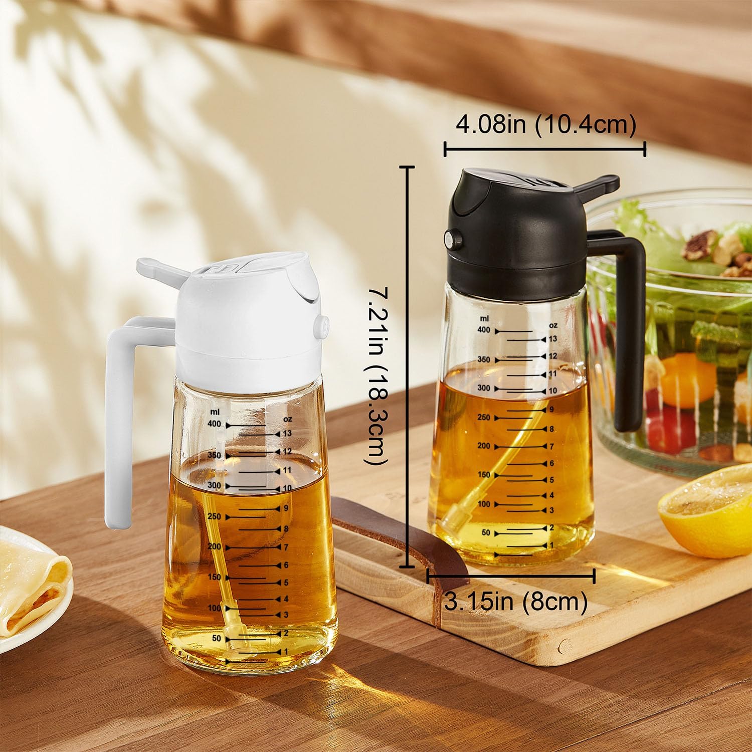 TrendPlain 16oz/470ml Glass Olive Oil Sprayer for Cooking ‰ÛÒ 2 in 1 Olive