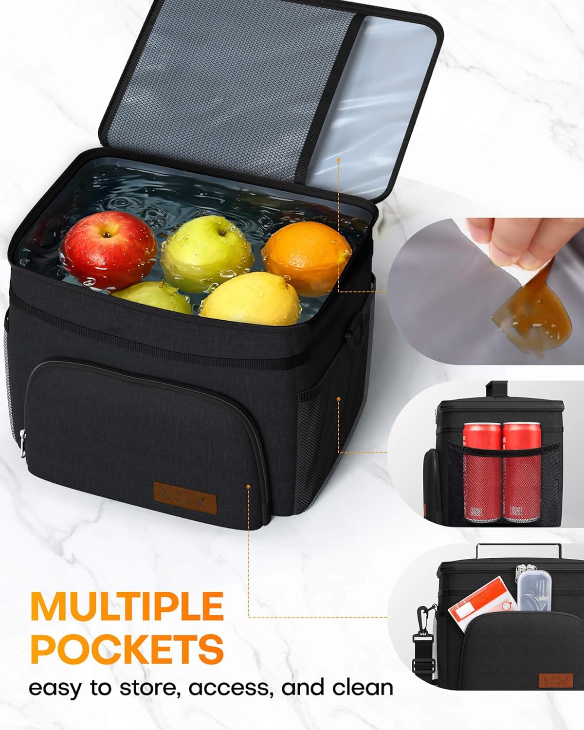 HOTOR Insulated Lunch Box for Men & Women - Leak-Proof Cooler Lunch Bag with