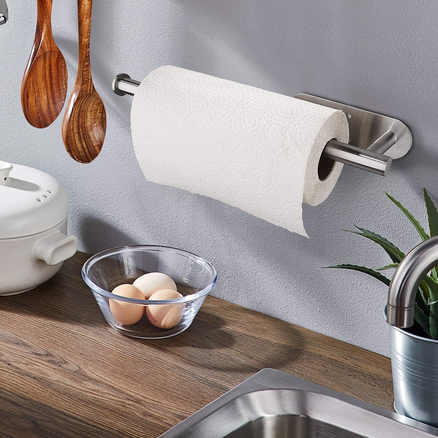 Paper Towel Holders for Kitchen,Paper Towels Bulk- Self-Adhesive Under