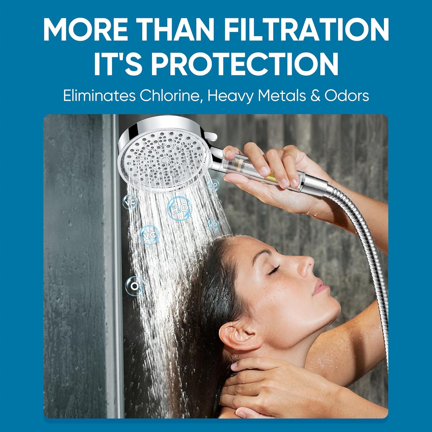 Cobbe Filtered Shower Head with Handheld, High Pressure 6 Spray Mode