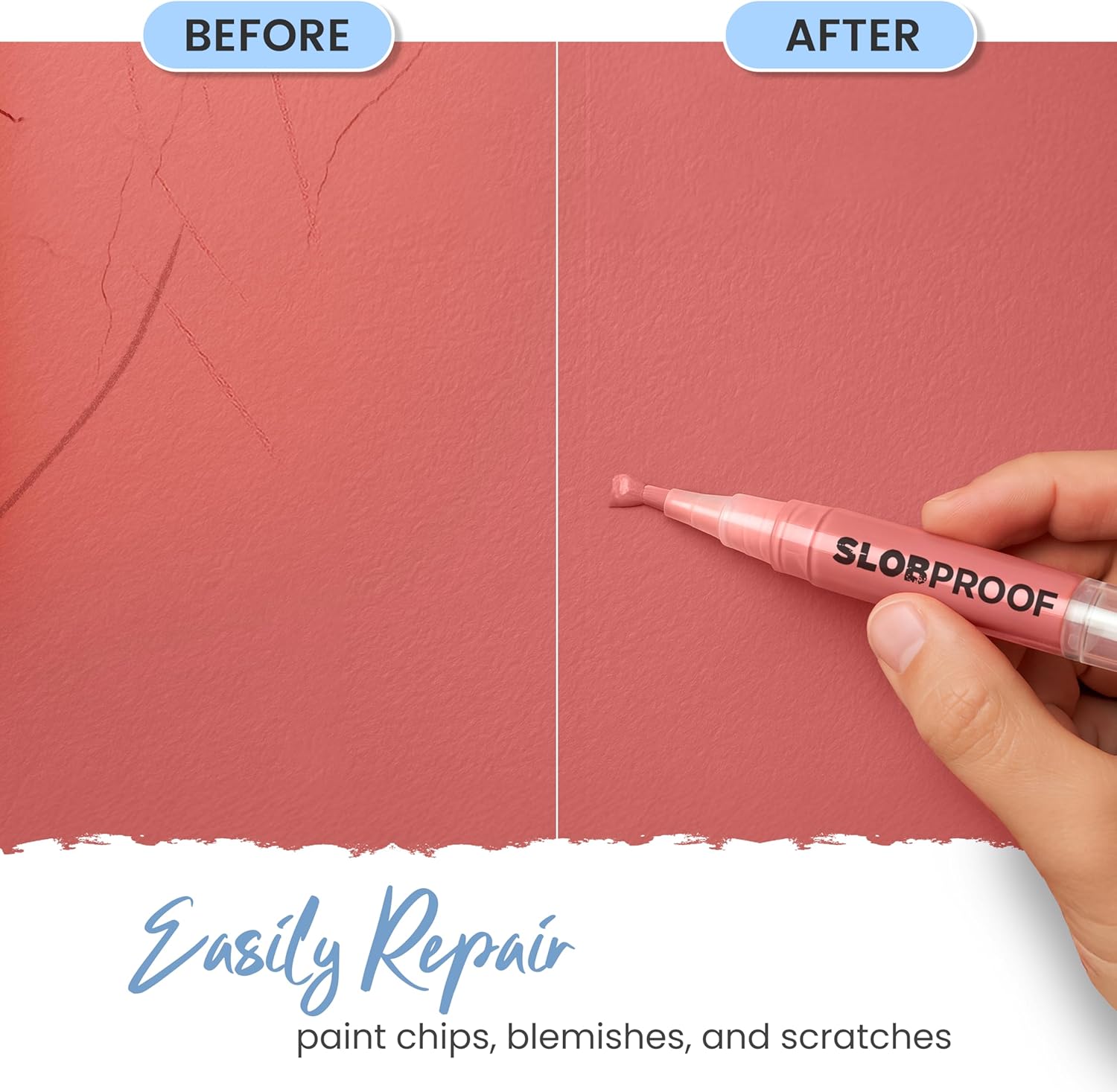 Slobproof Refillable Touch-Up Paint Pen, Mess-Free, Reusable Wall Paint