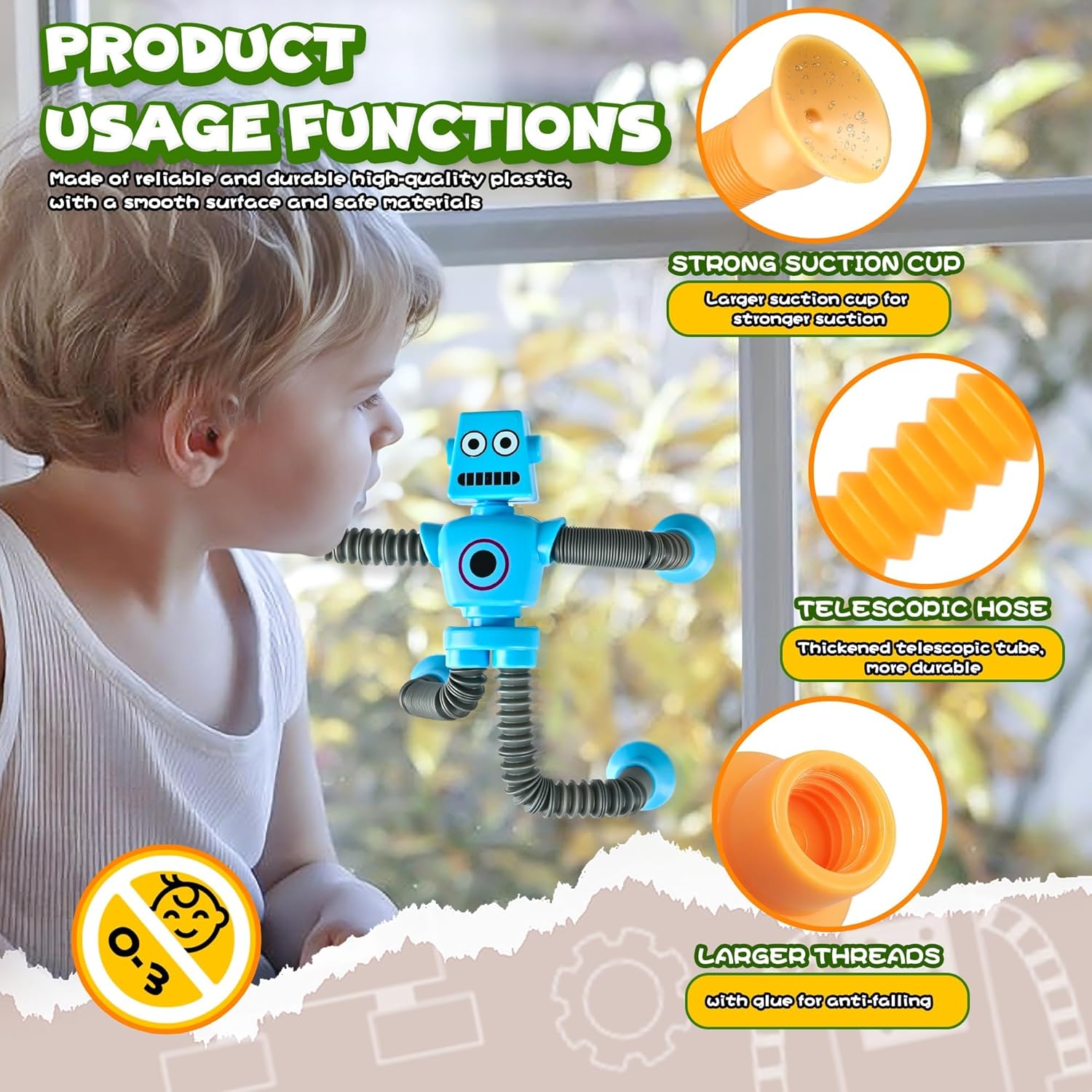 Robot Sensory Travel Roadtrip Toys 4Pcs for Toddlers Kid Boy Year Old Ages 3