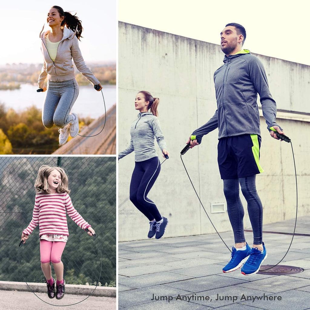 Jump Rope, Tangle-Free Rapid Speed Jumping Rope Cable with Ball Bearings for