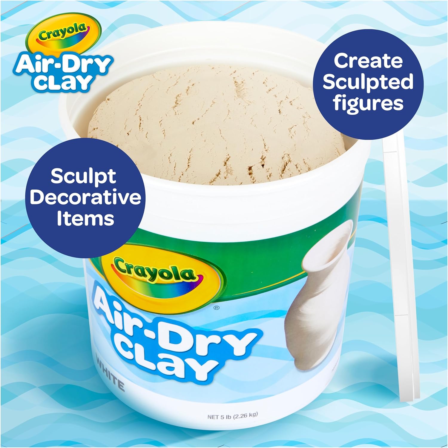 Crayola Air Dry Clay (5lbs), Teacher Supplies, Natural White Modeling Clay