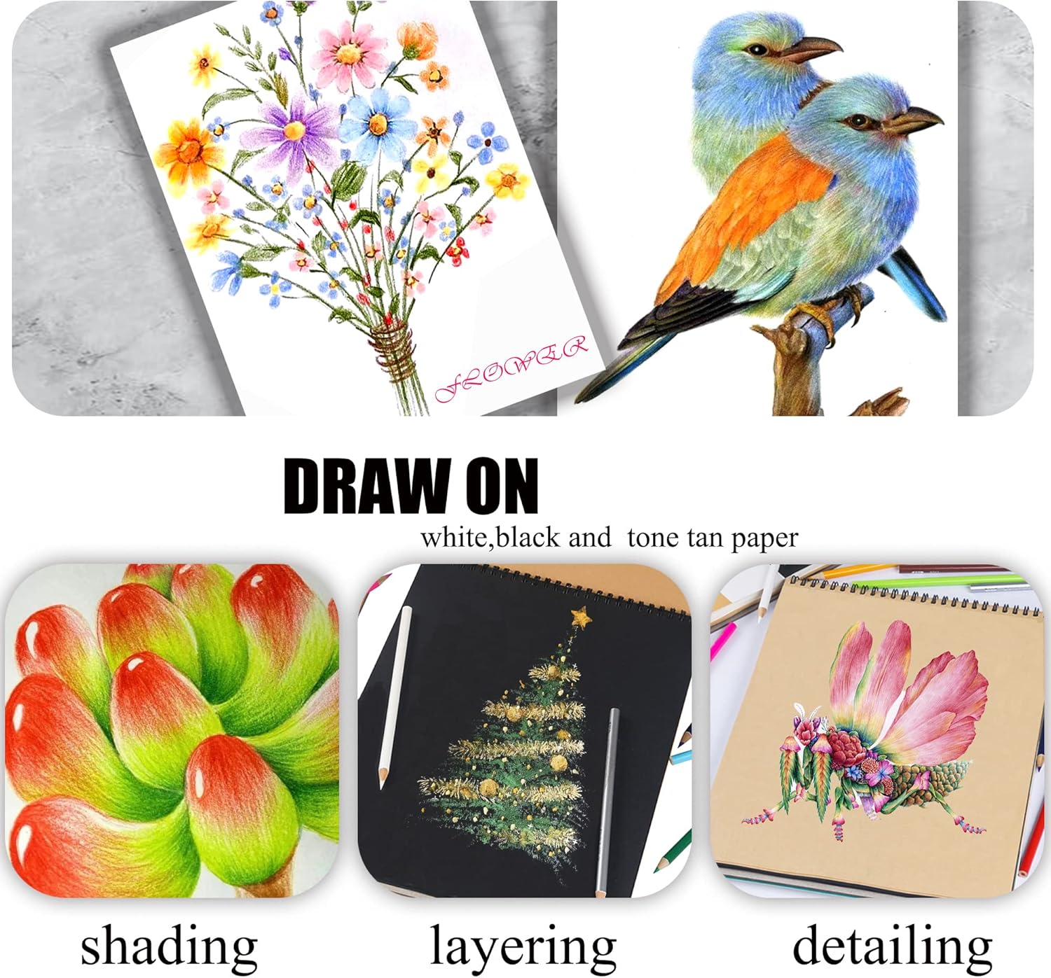 KALOUR 72 Count Colored Pencils for Adult Coloring Books, Soft Core,Ideal for