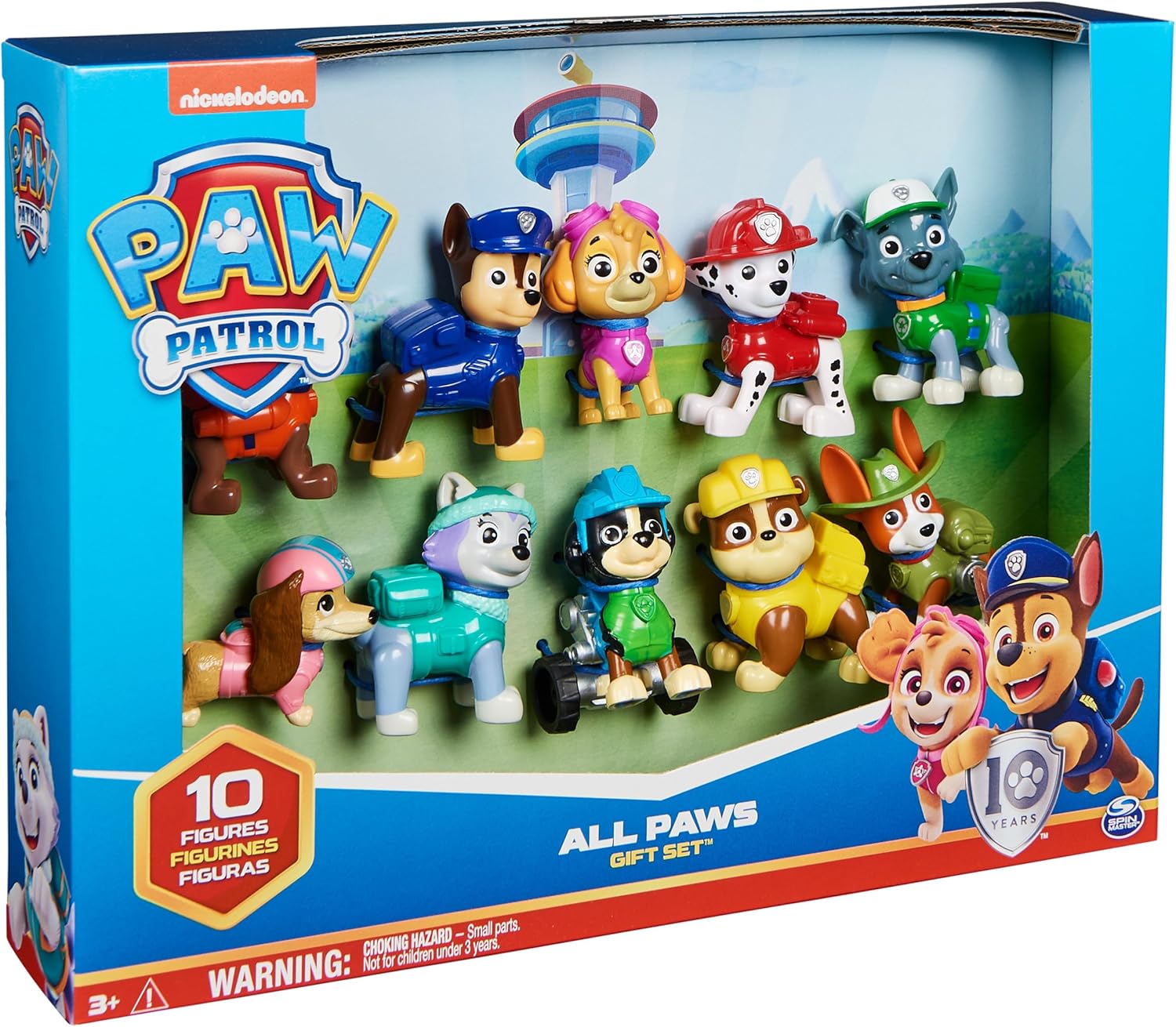 Paw Patrol, 10th Anniversary, All Paws On Deck Toy Figures Gift Pack with 10