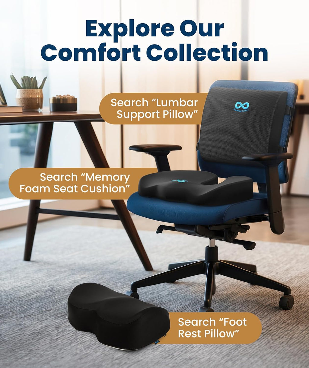 Everlasting Comfort Doctor Recommended Memory Foam Seat Cushion for Office
